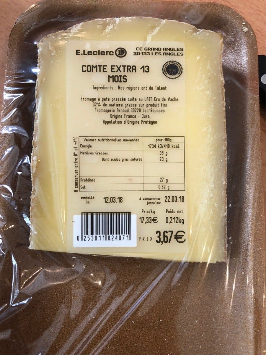 Open Food Facts Comte extra 13 mois packshot