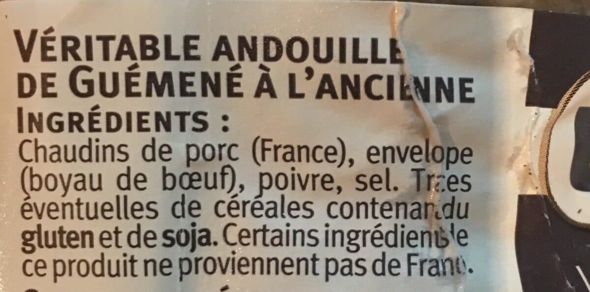 Open Food Facts Véritable andouille de Guéméné à l'ancienne packshot