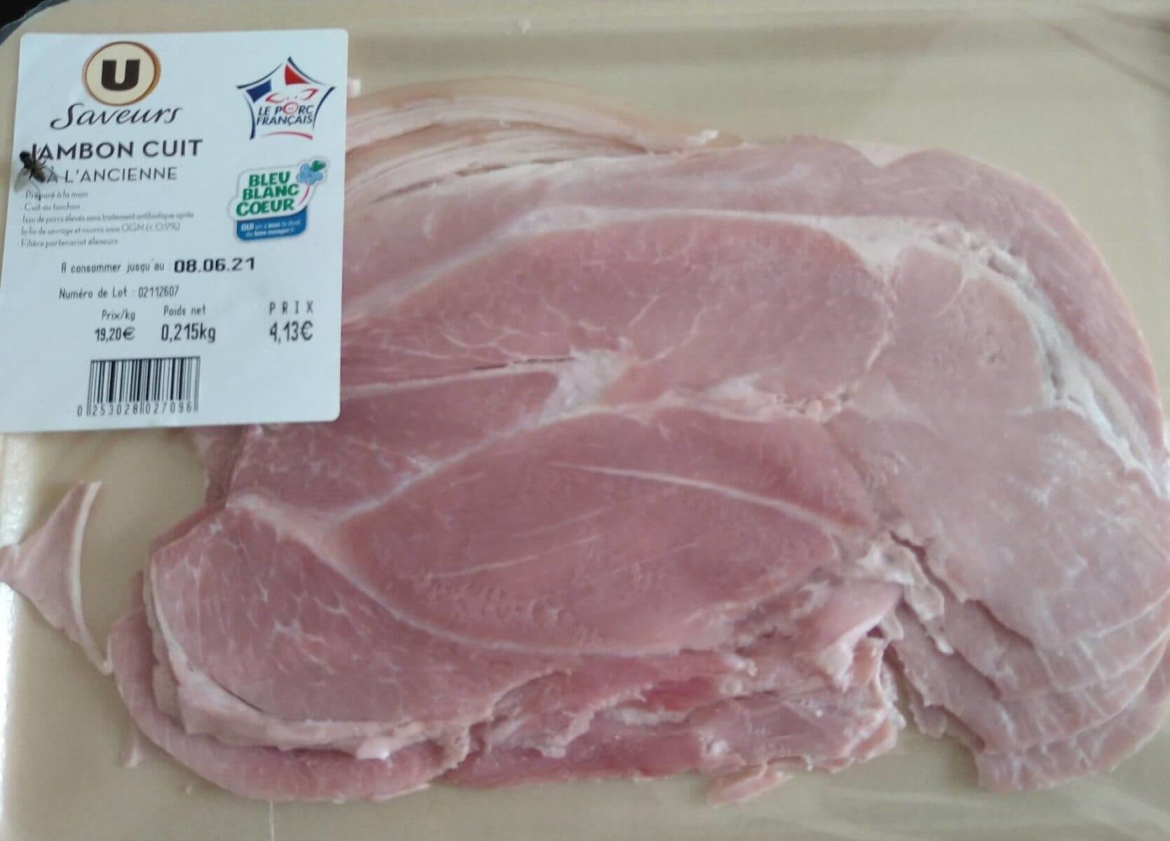 Saveur U Jambon cuit à l'ancienne packshot