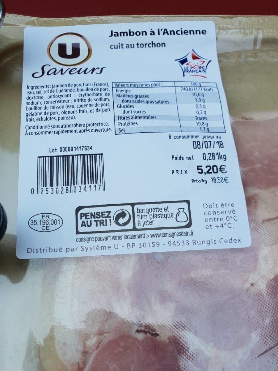 U Jambon à l ancienne packshot