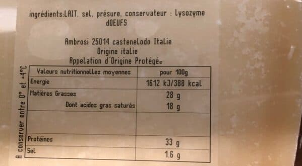 Open Food Facts Parmesan parmigiano reggiano packshot