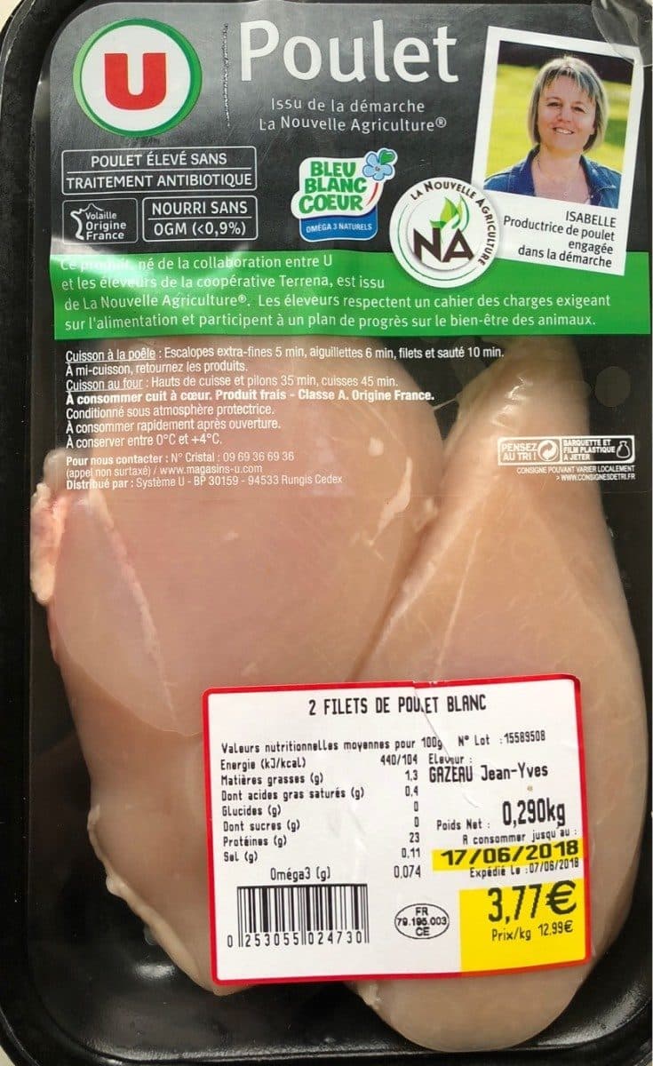 U Filet de poulet blanc packshot