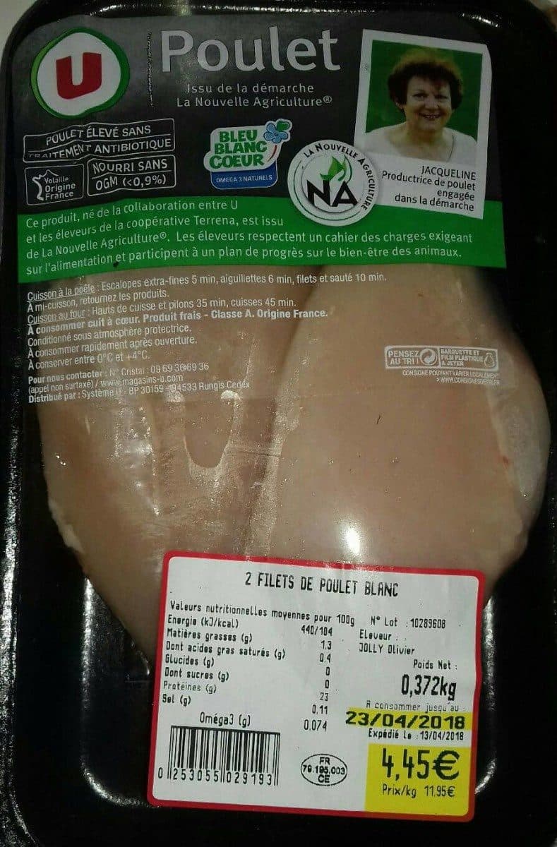 U 2 filet de Poulet blanc packshot