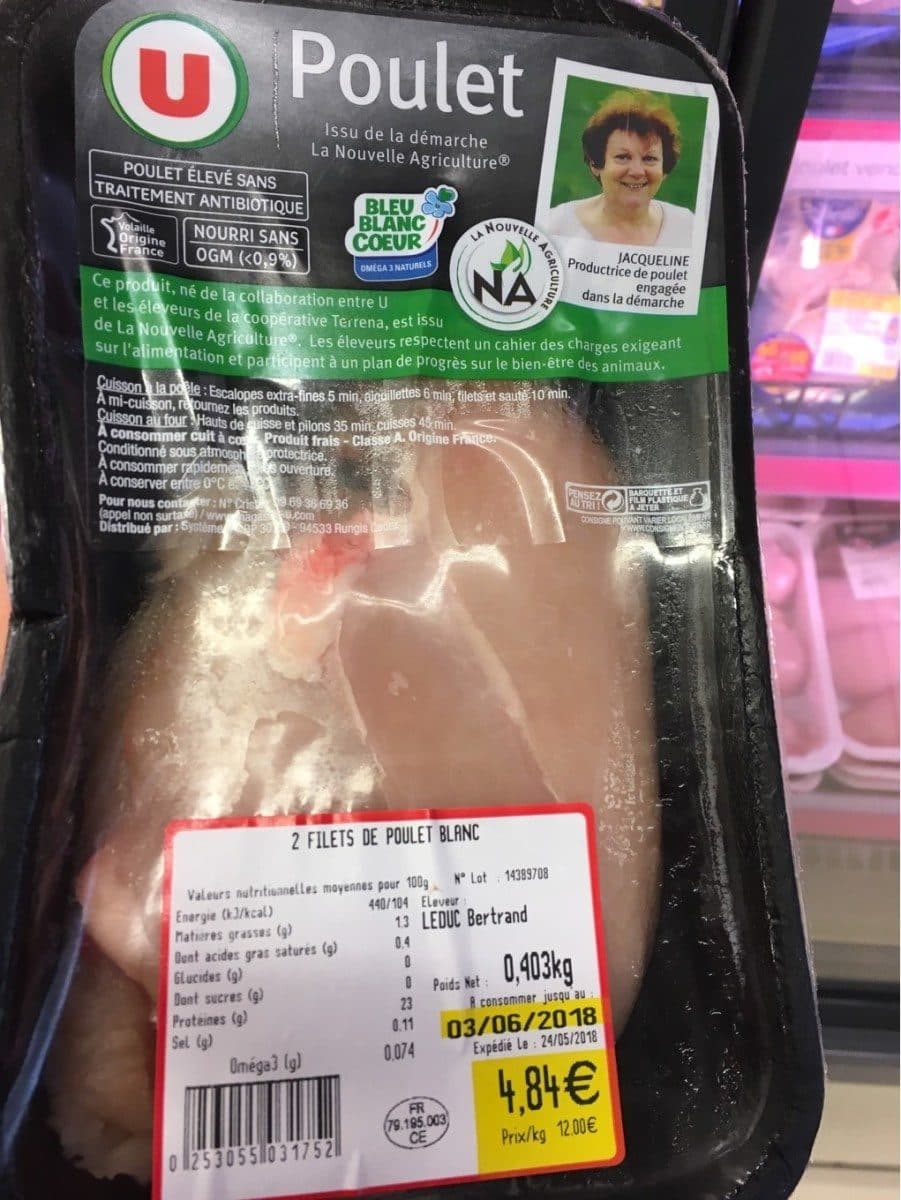 Open Food Facts Filet de poulet blanc u packshot