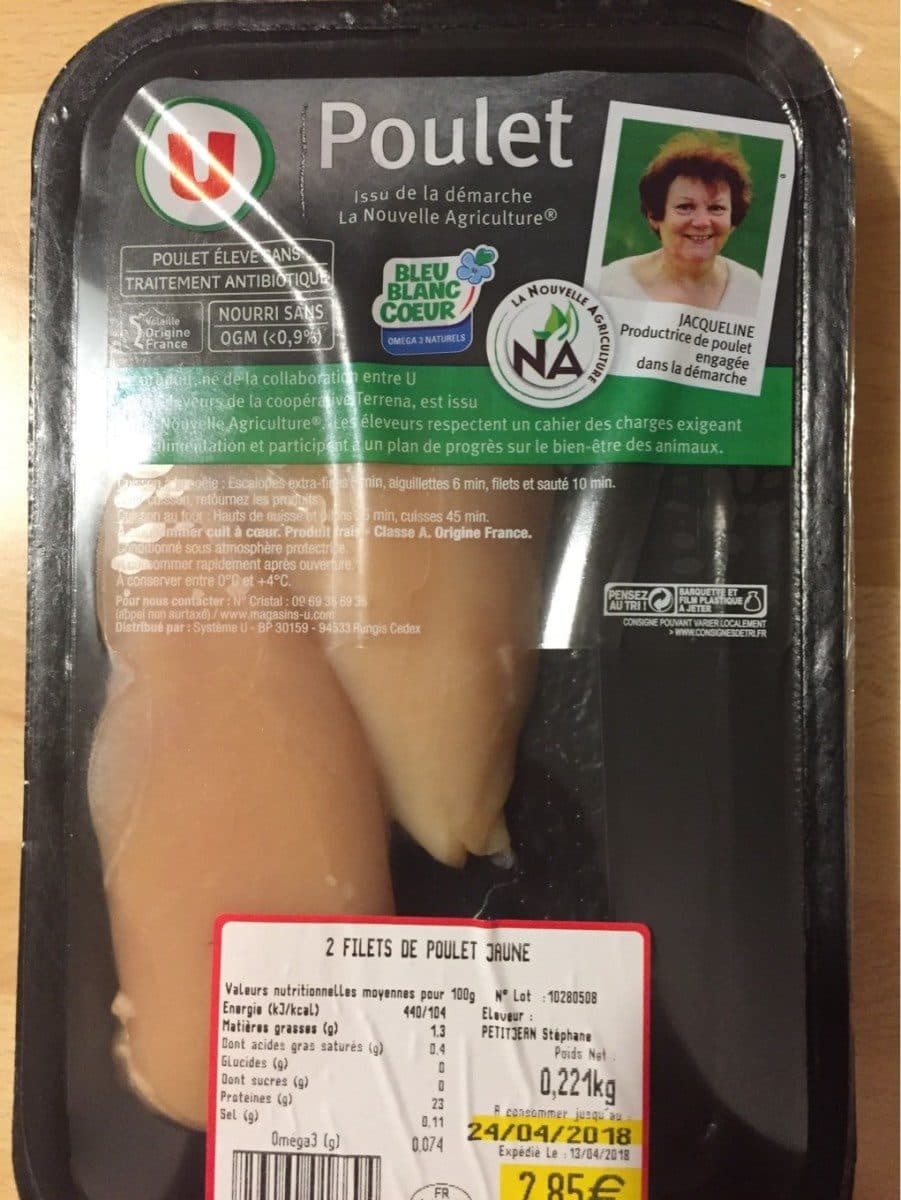 Open Food Facts Filets de poulet jaune packshot
