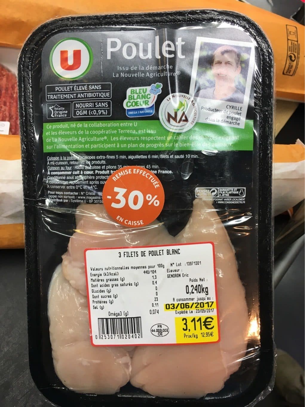U 3 filets de blanc de poulet packshot