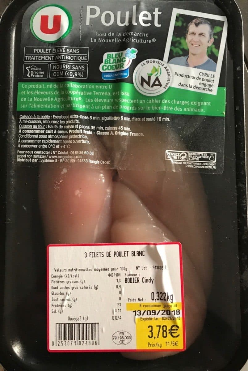 U Filets de poulet blanc packshot