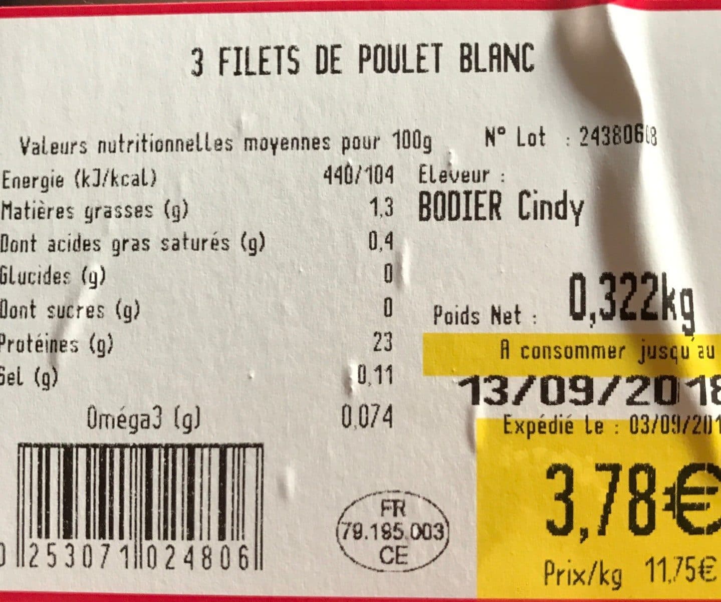 U Filets de poulet blanc packshot