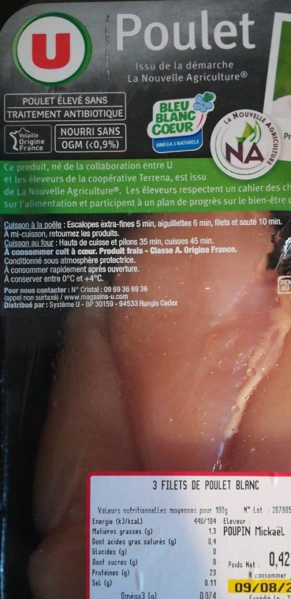Open Food Facts Filet de poulet blanc packshot