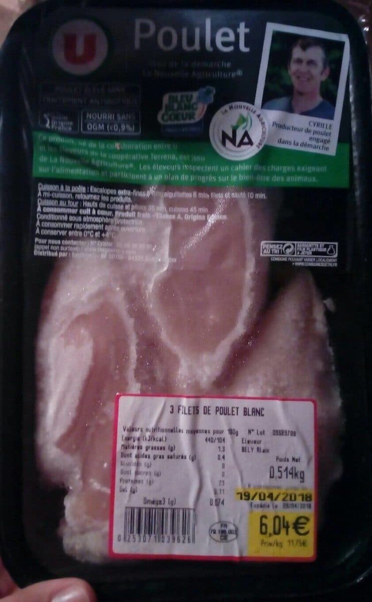 Open Food Facts Filets de poulet blanc packshot