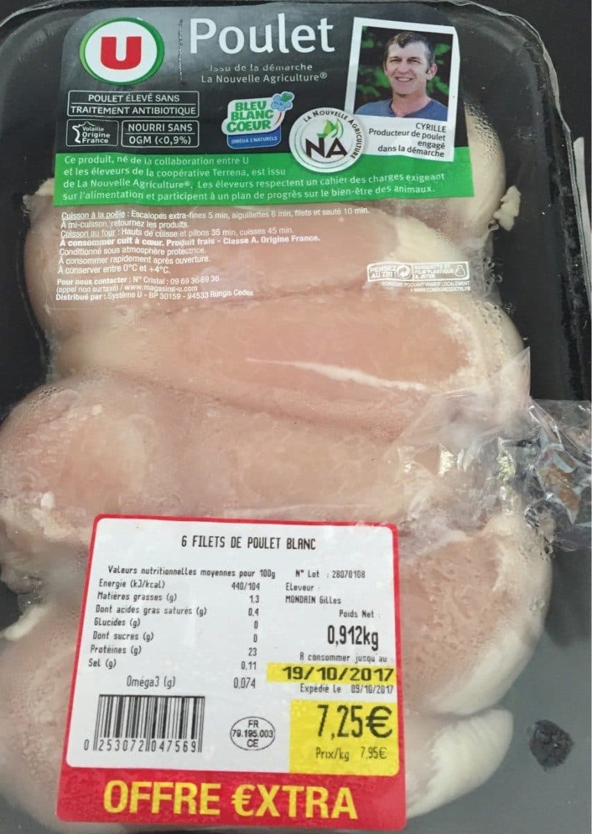 Open Food Facts 6 Filets de Poulet Blanc packshot