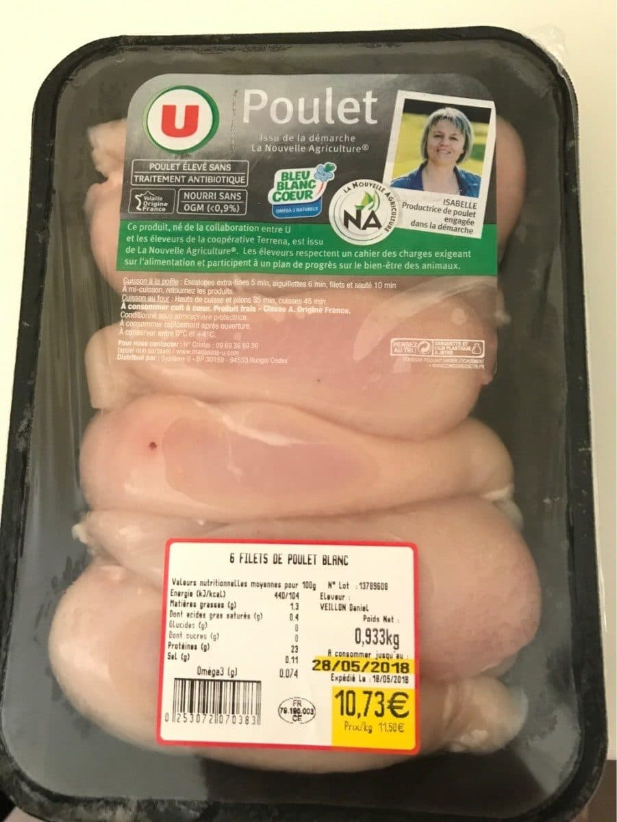 U Poulet bleu blanc coeur U packshot