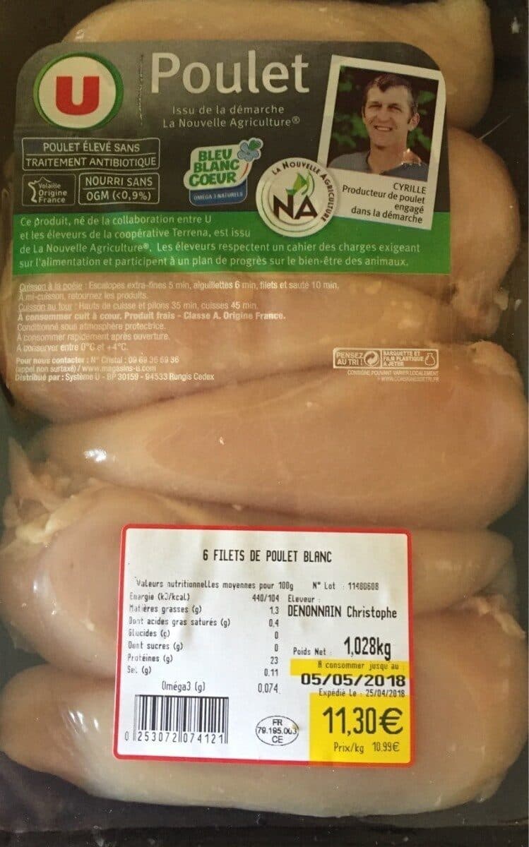 U Filets de poulet blanc packshot