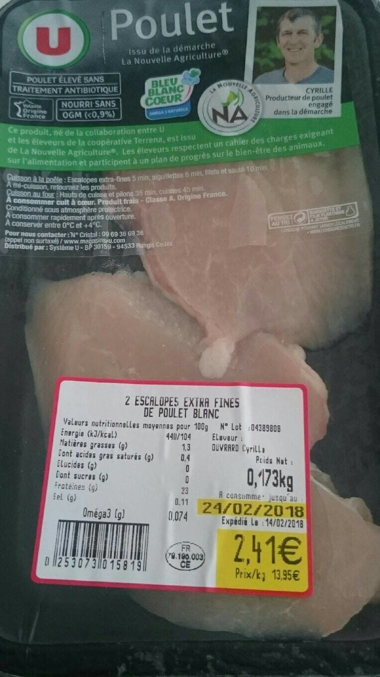 U Escalope extra fine de poulet blanc packshot