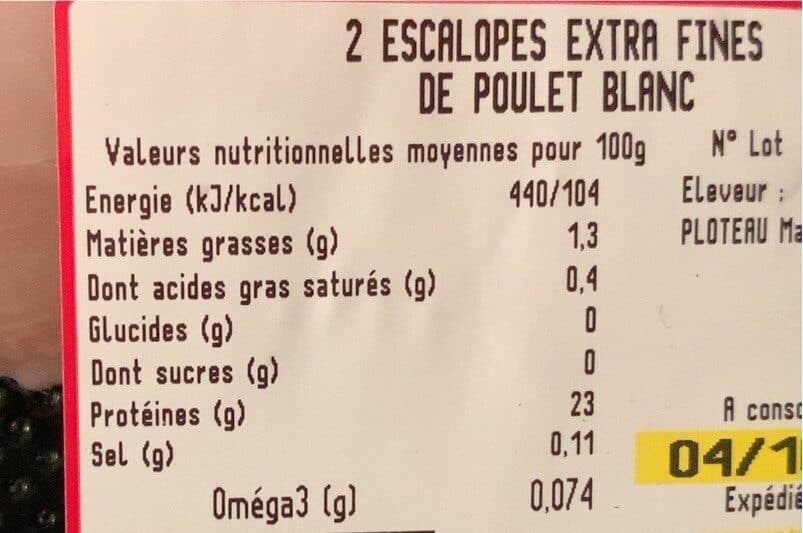 U Escalope extra fine de poulet blanc packshot