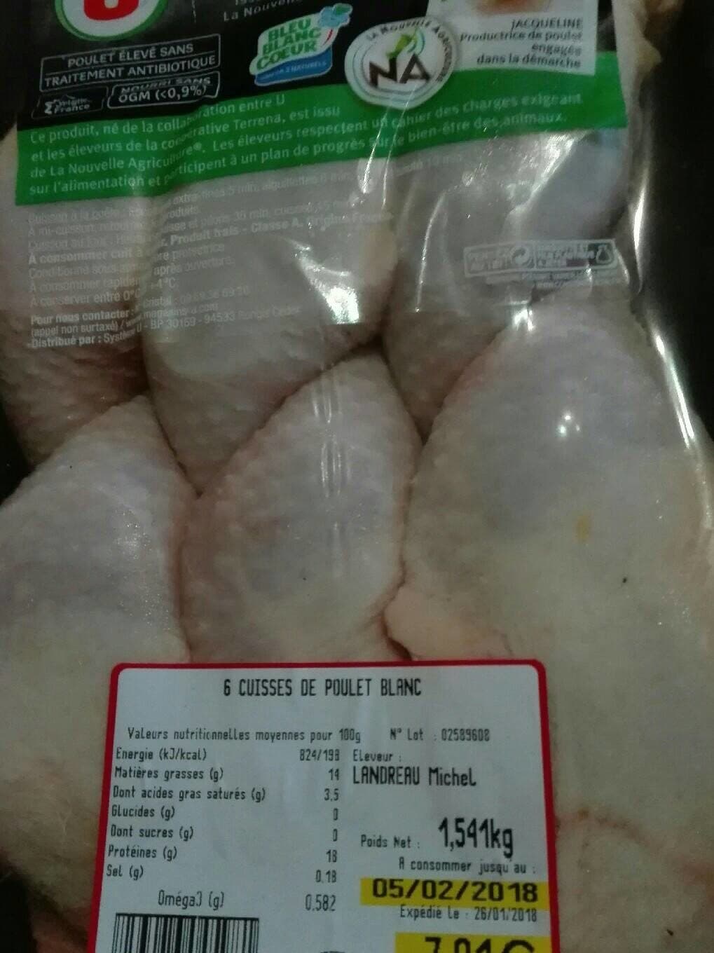 U 6 cuisses de poulet packshot