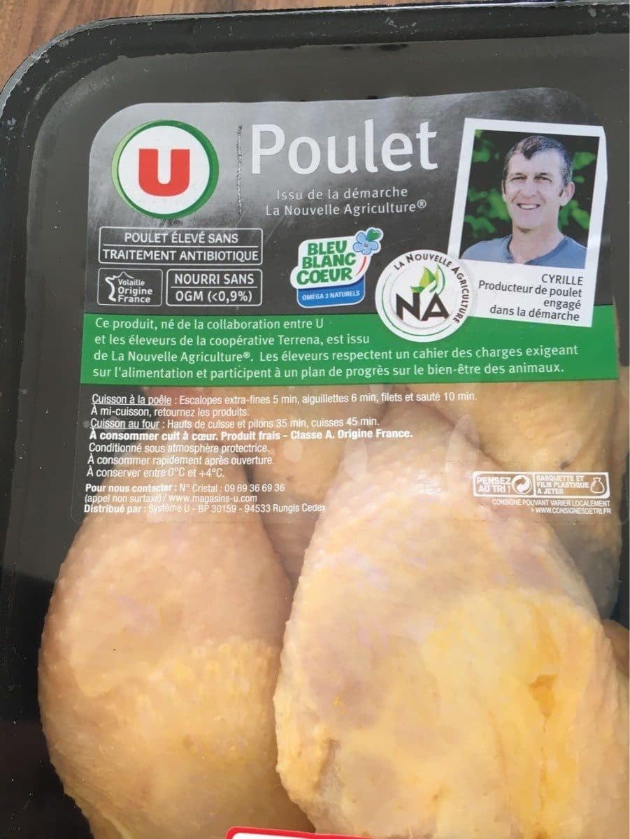 Open Food Facts Cuisses de poulet jaune bleu blanc coeur packshot