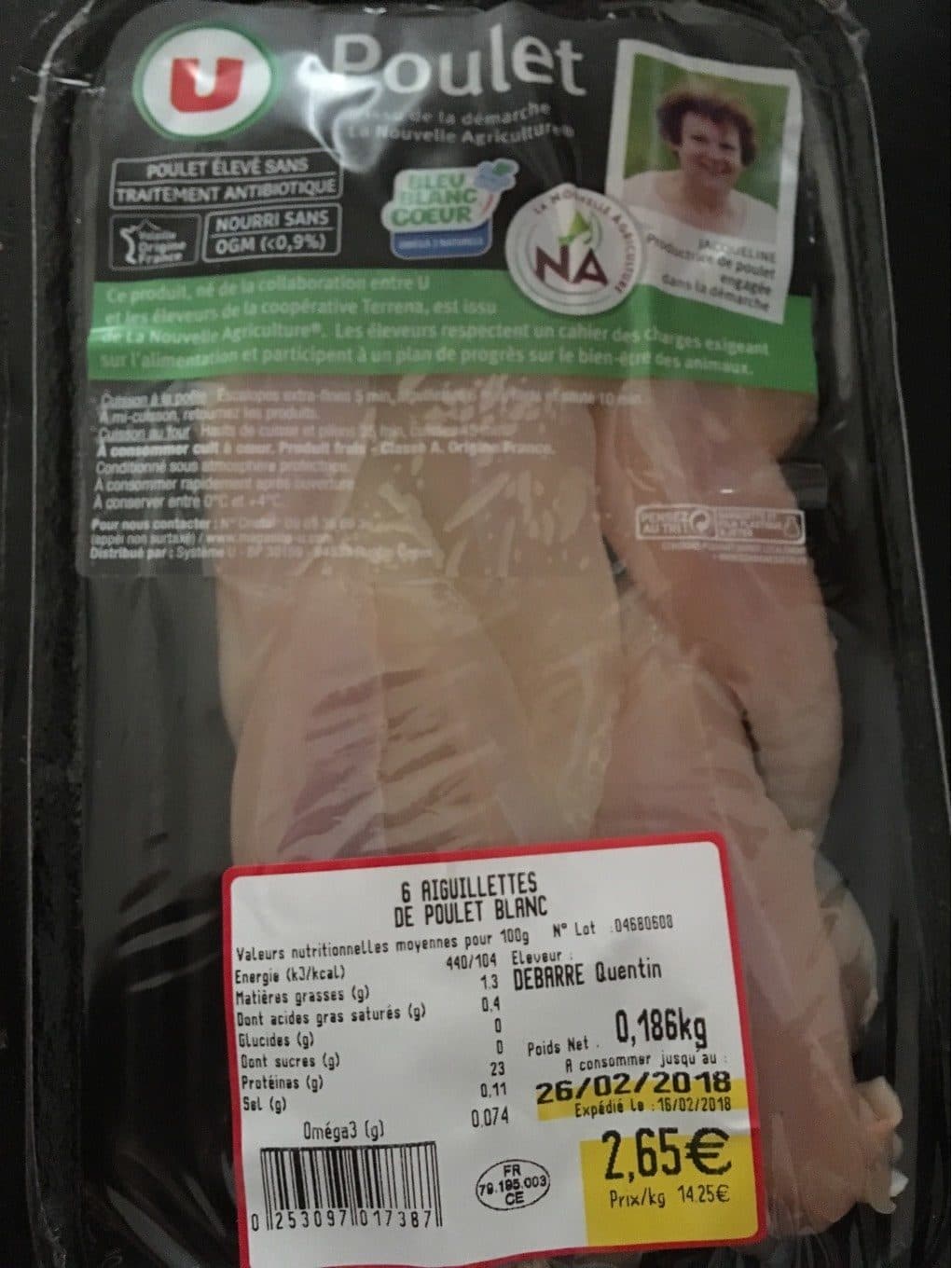 U Aiguillettes de poulet blanc packshot