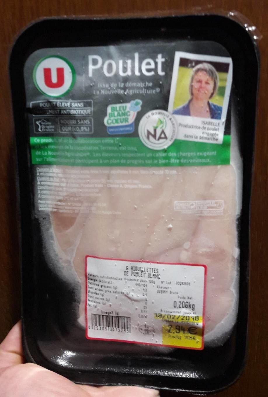 U Poulet bleu blanc coeur packshot