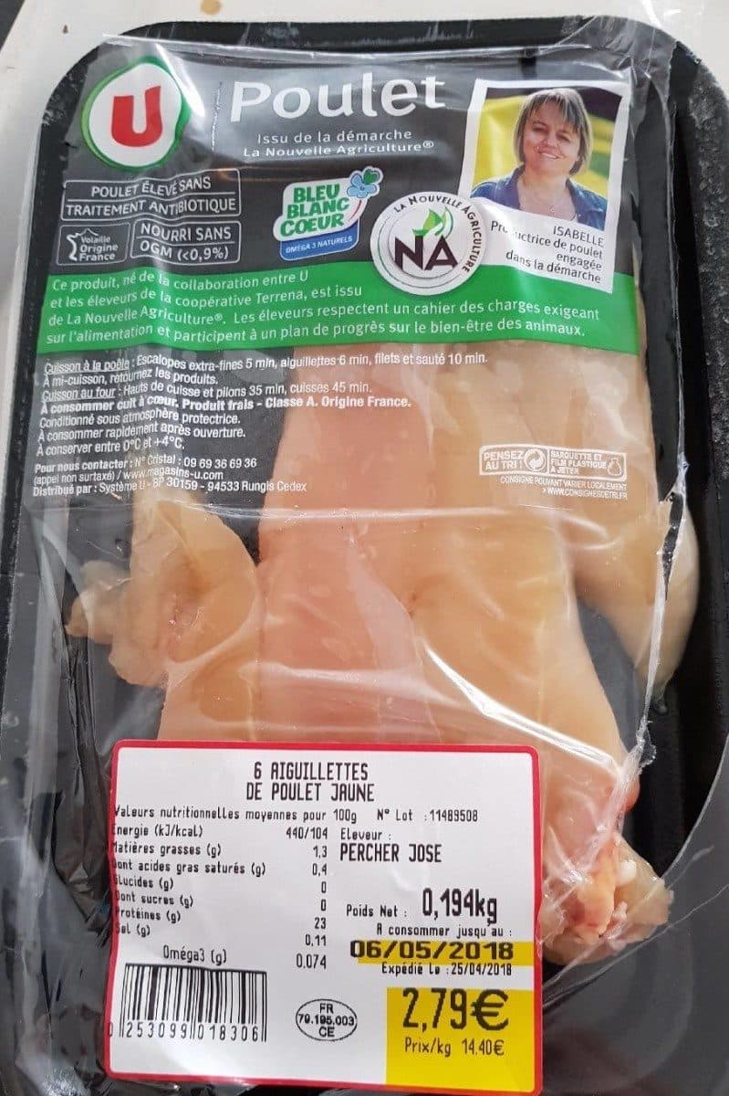 U Aiguillette de poulet jaune packshot