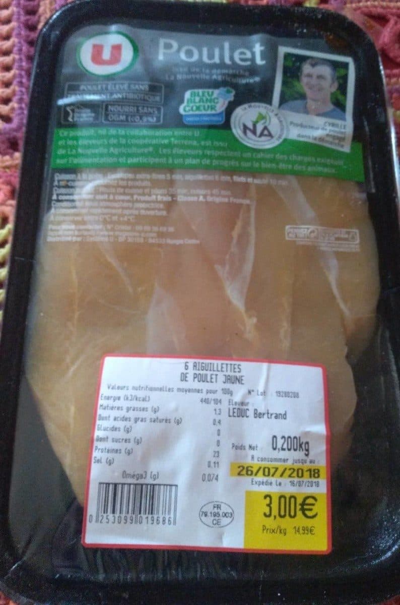 Open Food Facts 6 aiguillettes poulet jaune packshot