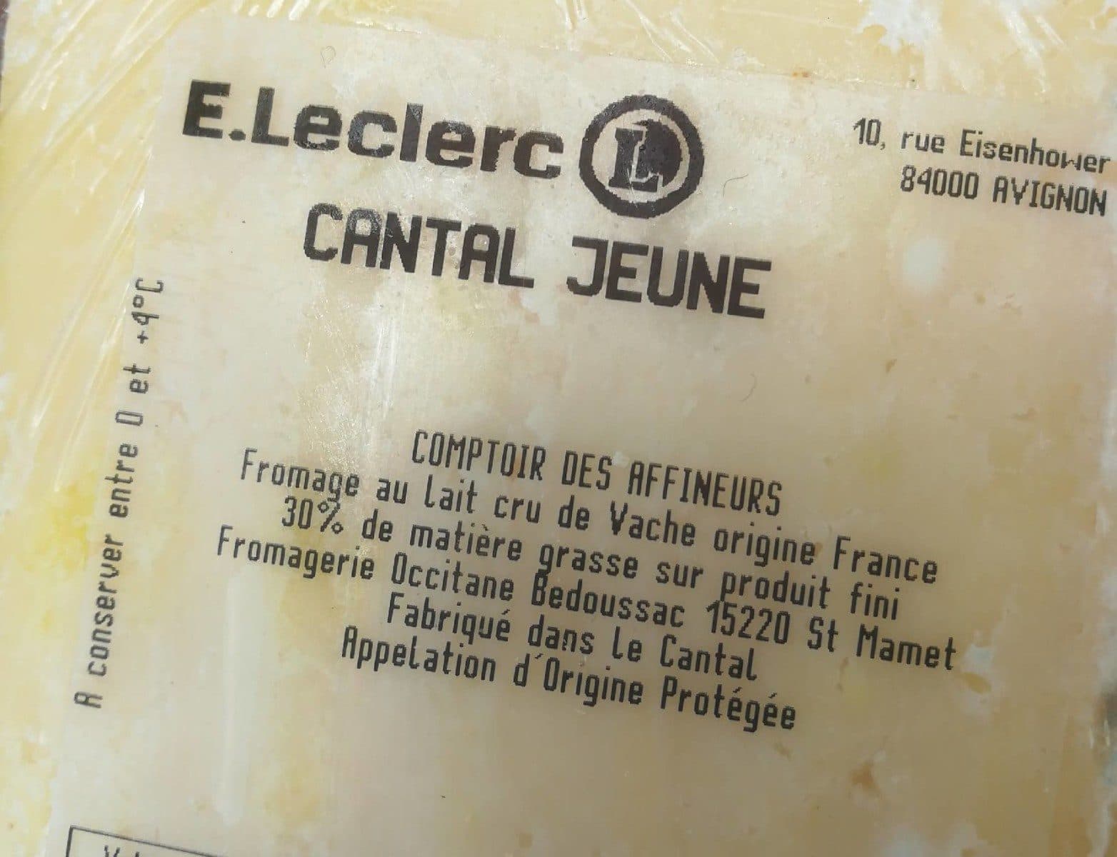 Open Food Facts Cantal jeune packshot