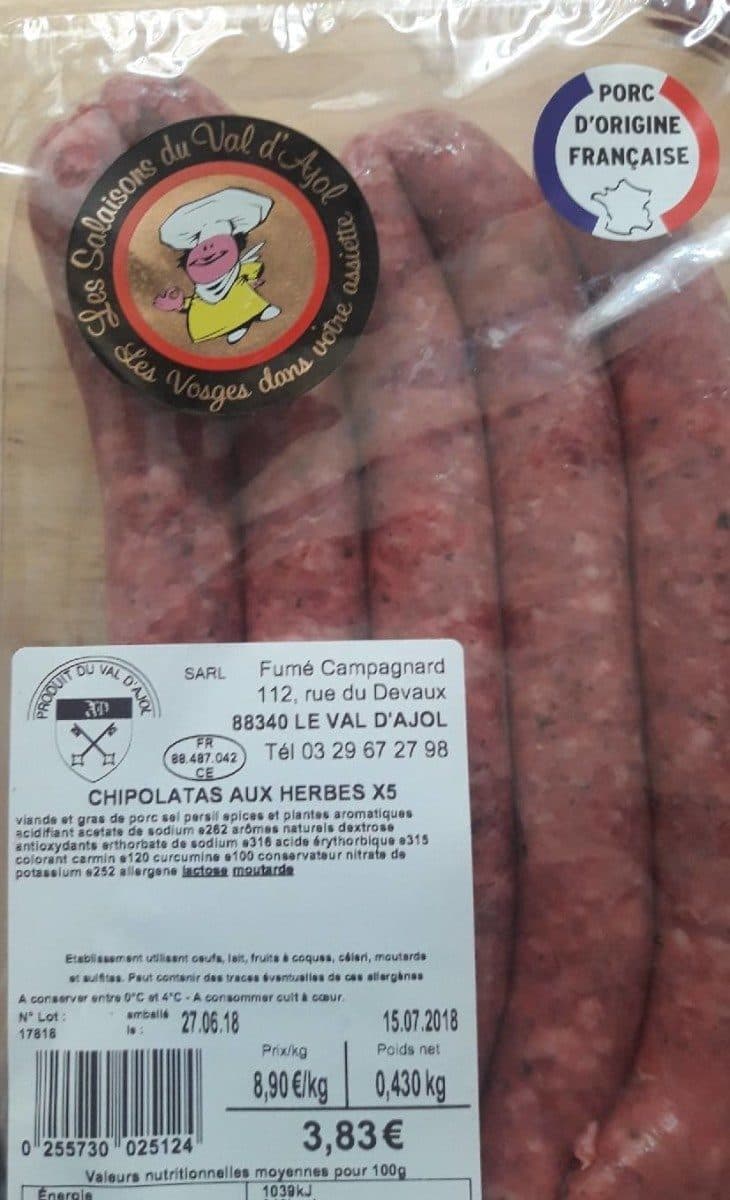 Open Food Facts Chipolata packshot