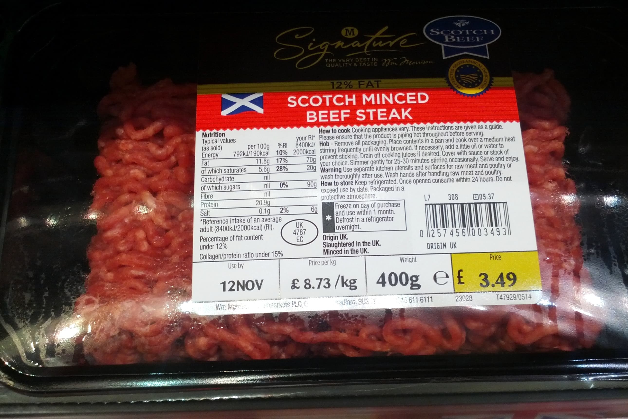 Morrisons Scotch Minced Beef Steak packshot