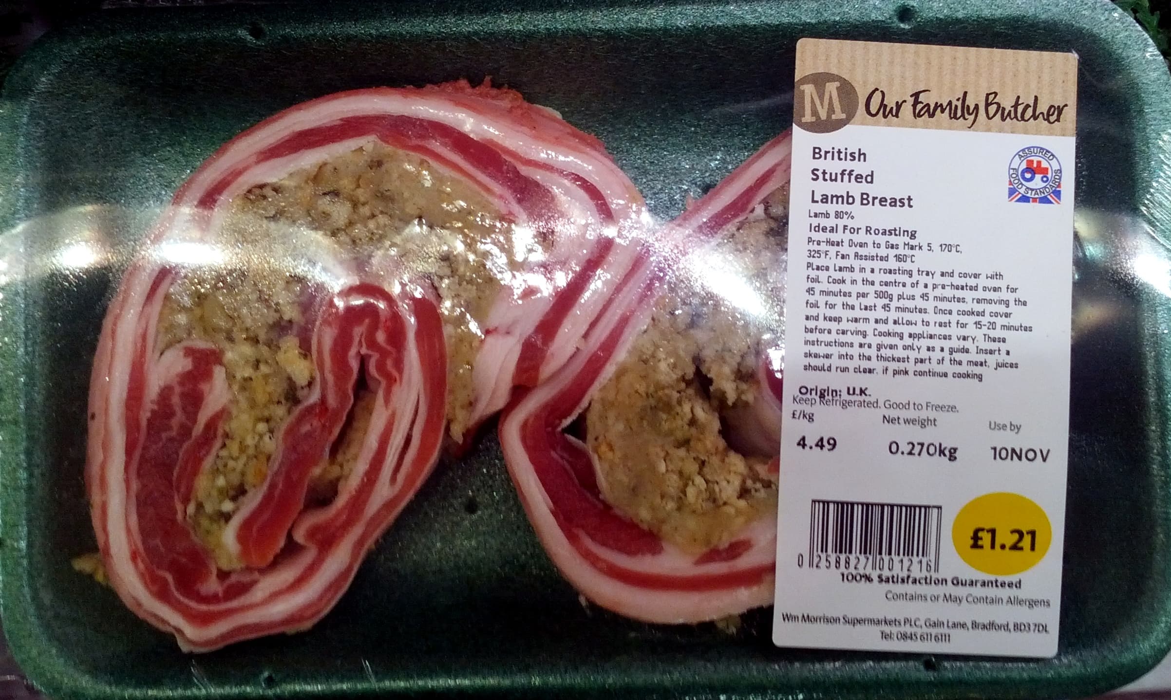 Morrisons British Stuffed Lamb Breast packshot
