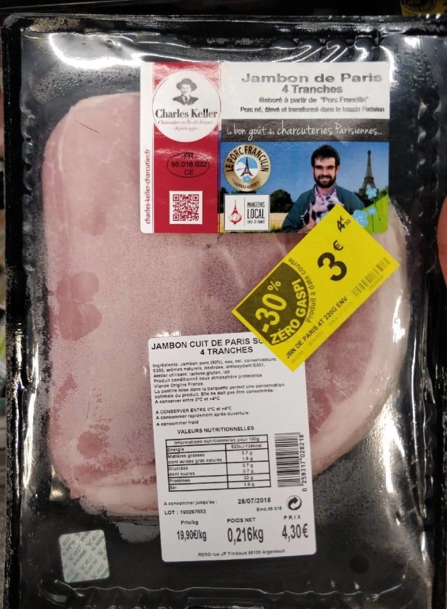 Open Food Facts Jambon de Paris 4 tranches packshot