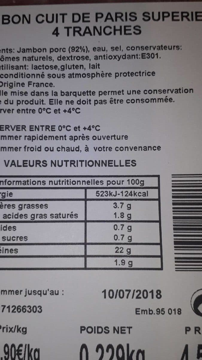 Open Food Facts Jambon de Paris packshot