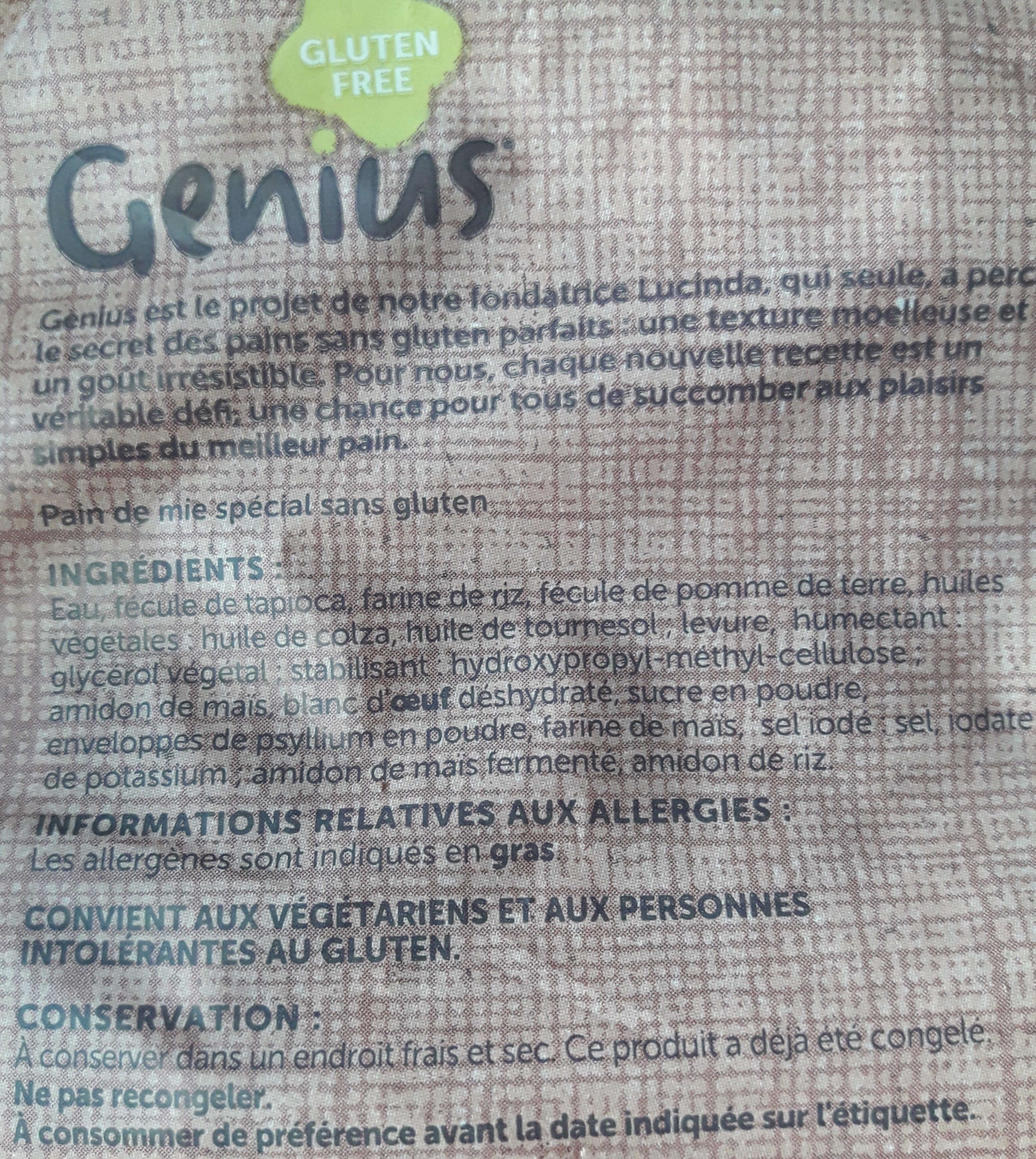 Genius Pain de mie tranché packshot