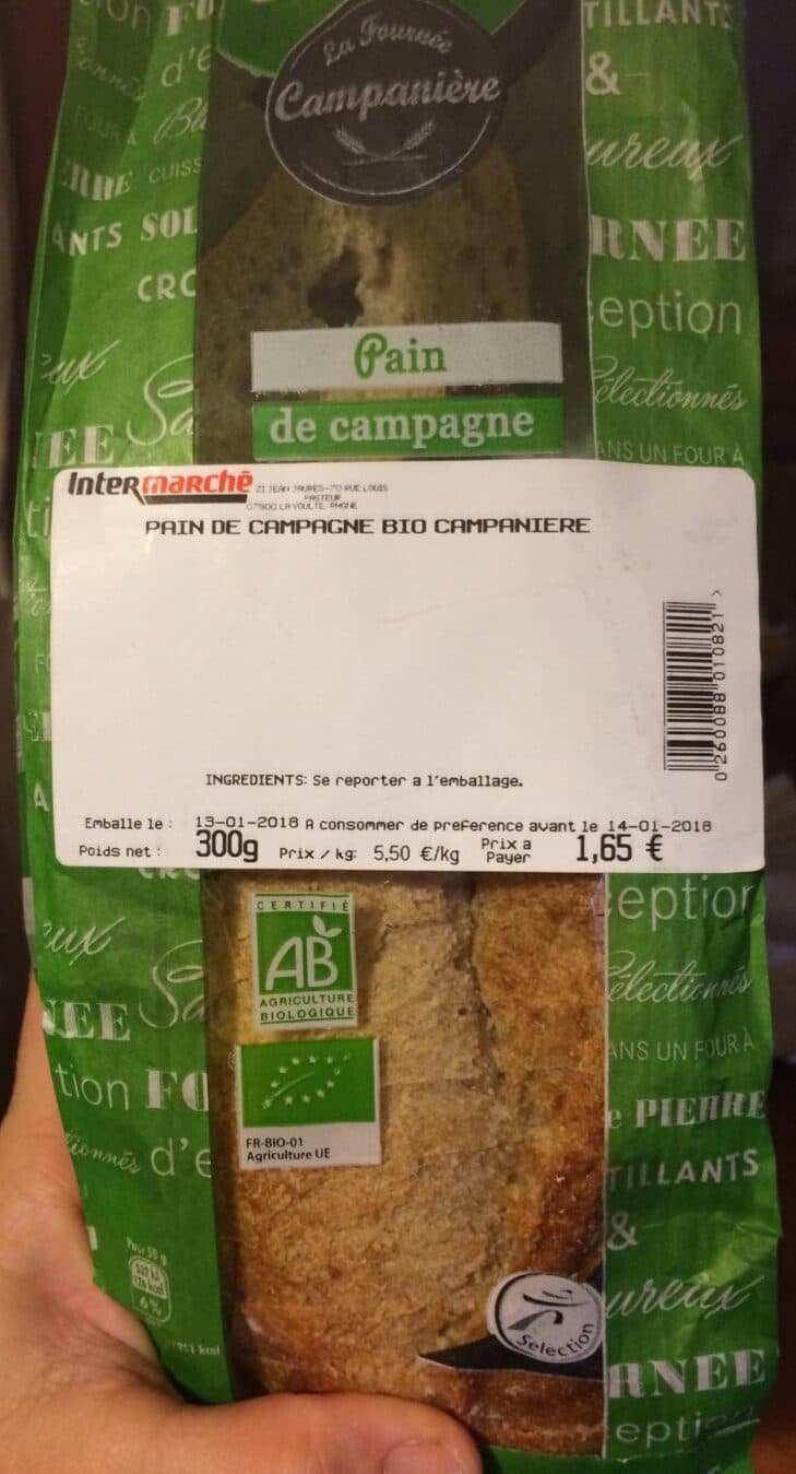 Intermarché Pain de campagne bio packshot