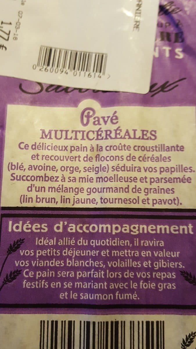 Open Food Facts Pavé multicéréales packshot