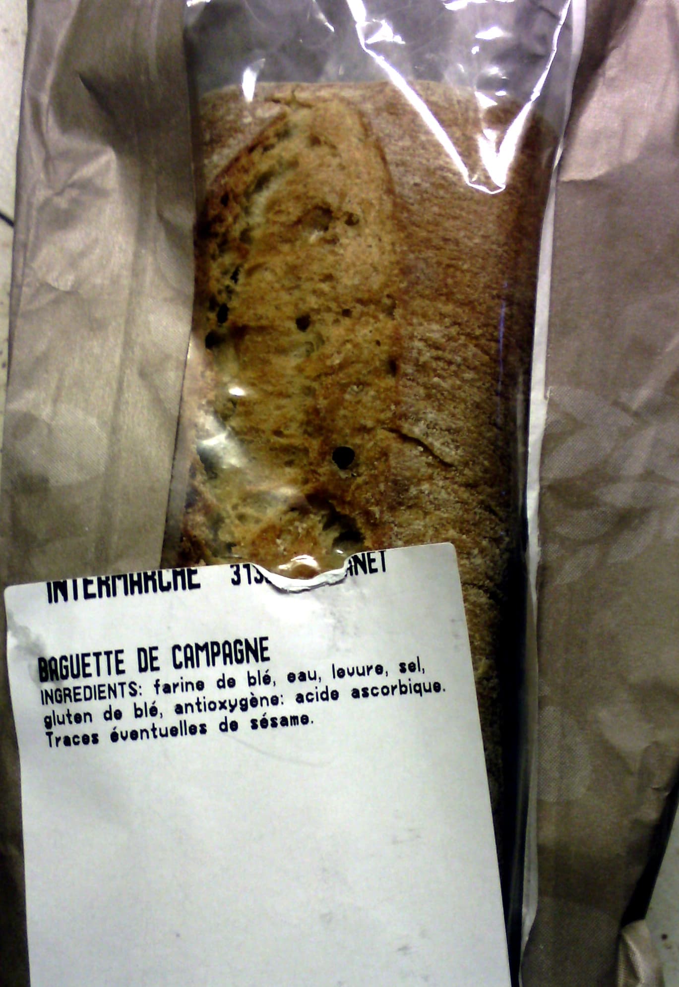 Intermarché Baguette de campagne packshot