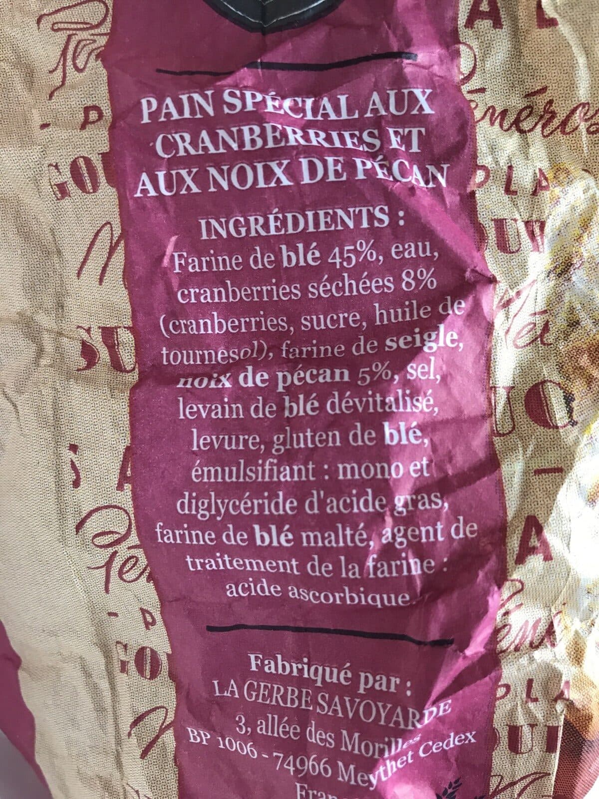 Open Food Facts Pain cranberries noix de pécan packshot