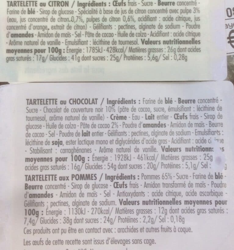 Open Food Facts Assortiment 4 tartelettes decongele packshot