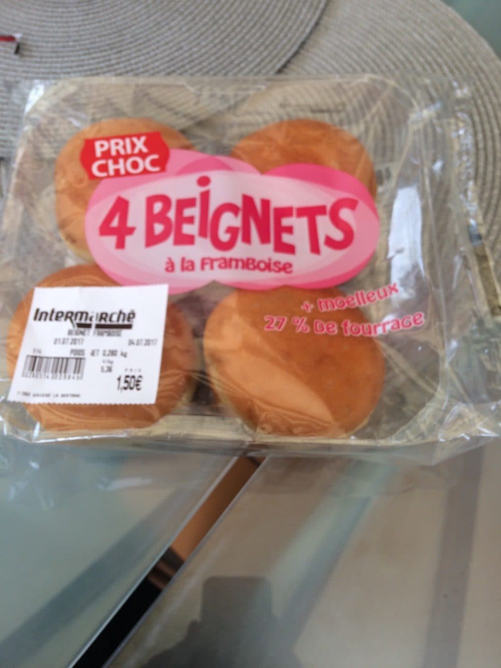 Intermarché 4 beignets a la framboise packshot