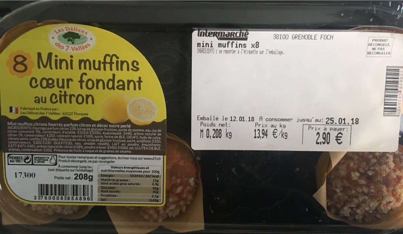 Les delices Des 7 Vallées Mini muffin coeur fondant au citron packshot
