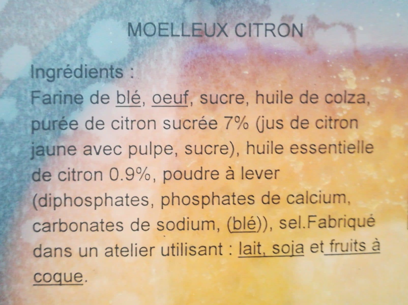 Open Food Facts Moelleux citron packshot
