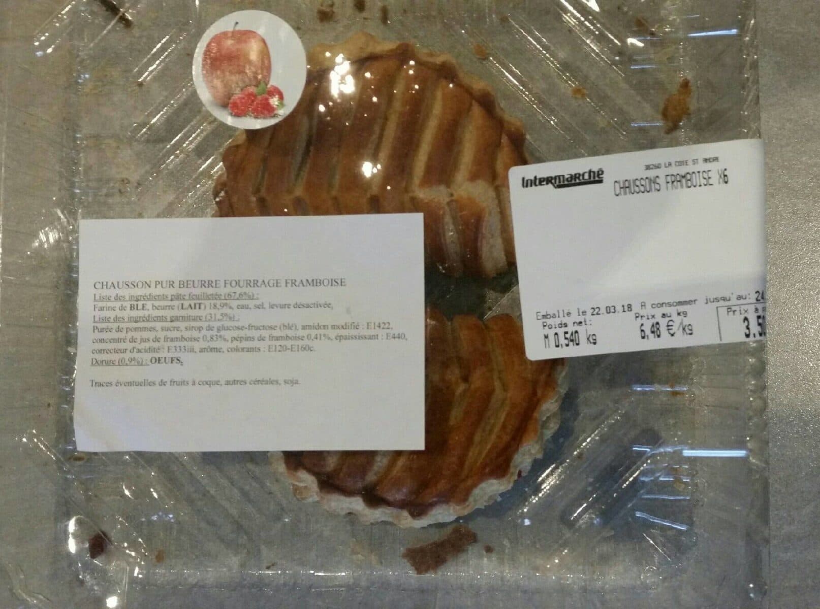 Open Food Facts Chausson framboise x6 packshot
