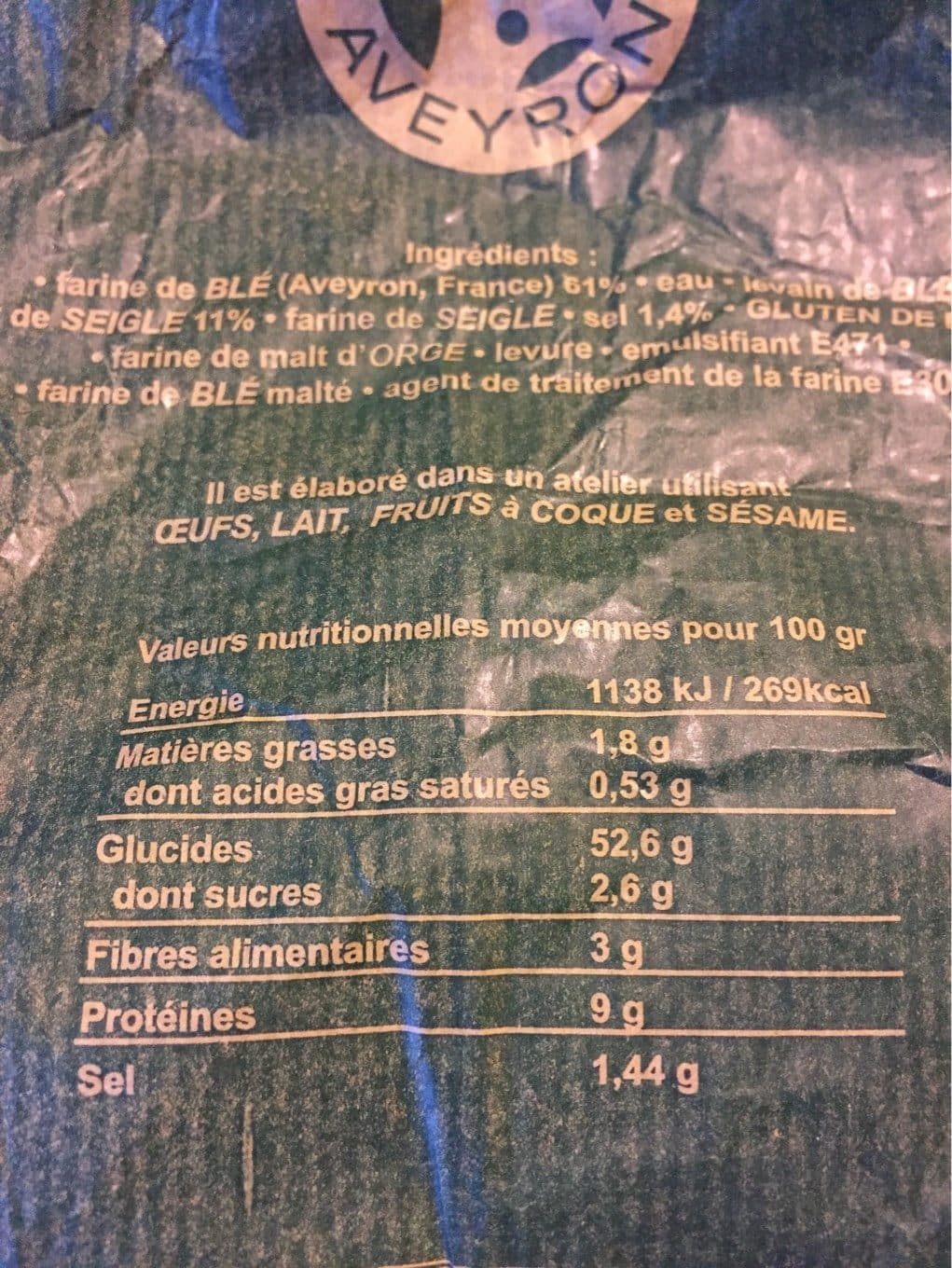 Intermarche Pain pave du larzac packshot