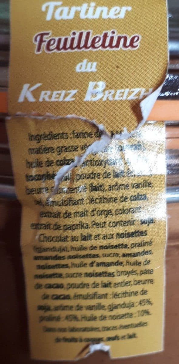 Open Food Facts Pâte à tartiner feuilletine packshot
