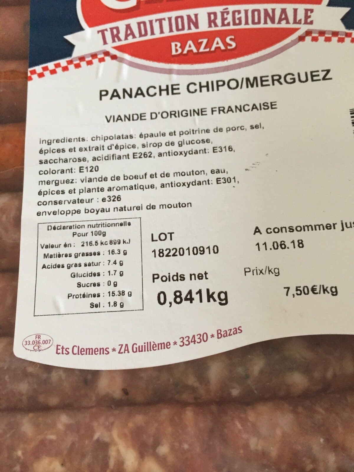 Open Food Facts Panache chipo merguez packshot