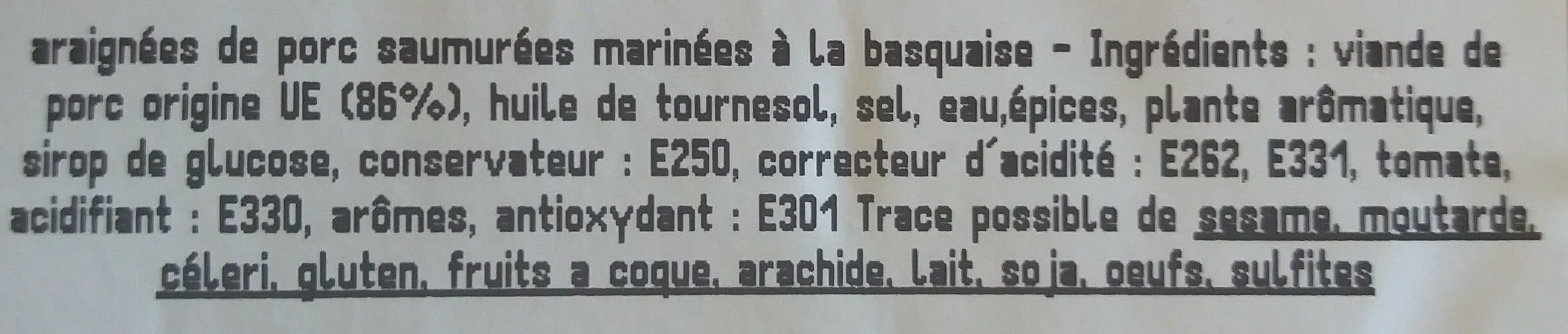 Open Food Facts Araignée de porc a la basquaise packshot