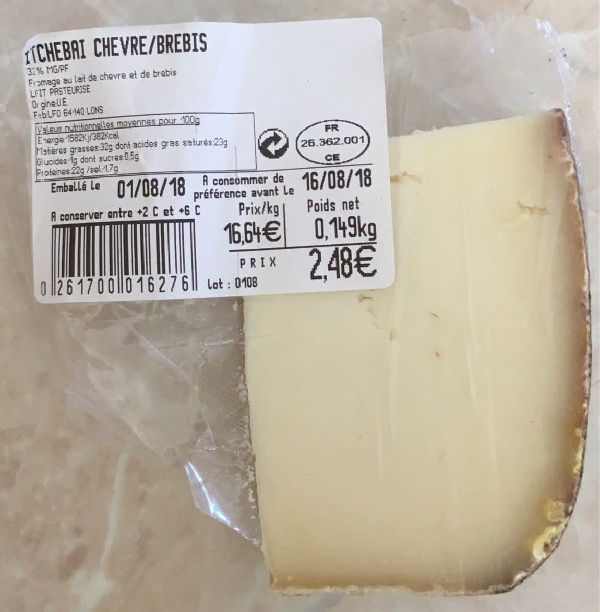 Open Food Facts Itchebri chevre/brebis packshot
