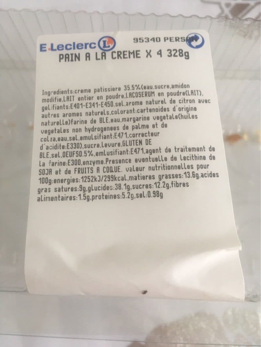 Open Food Facts Pain a la creme x 4 packshot