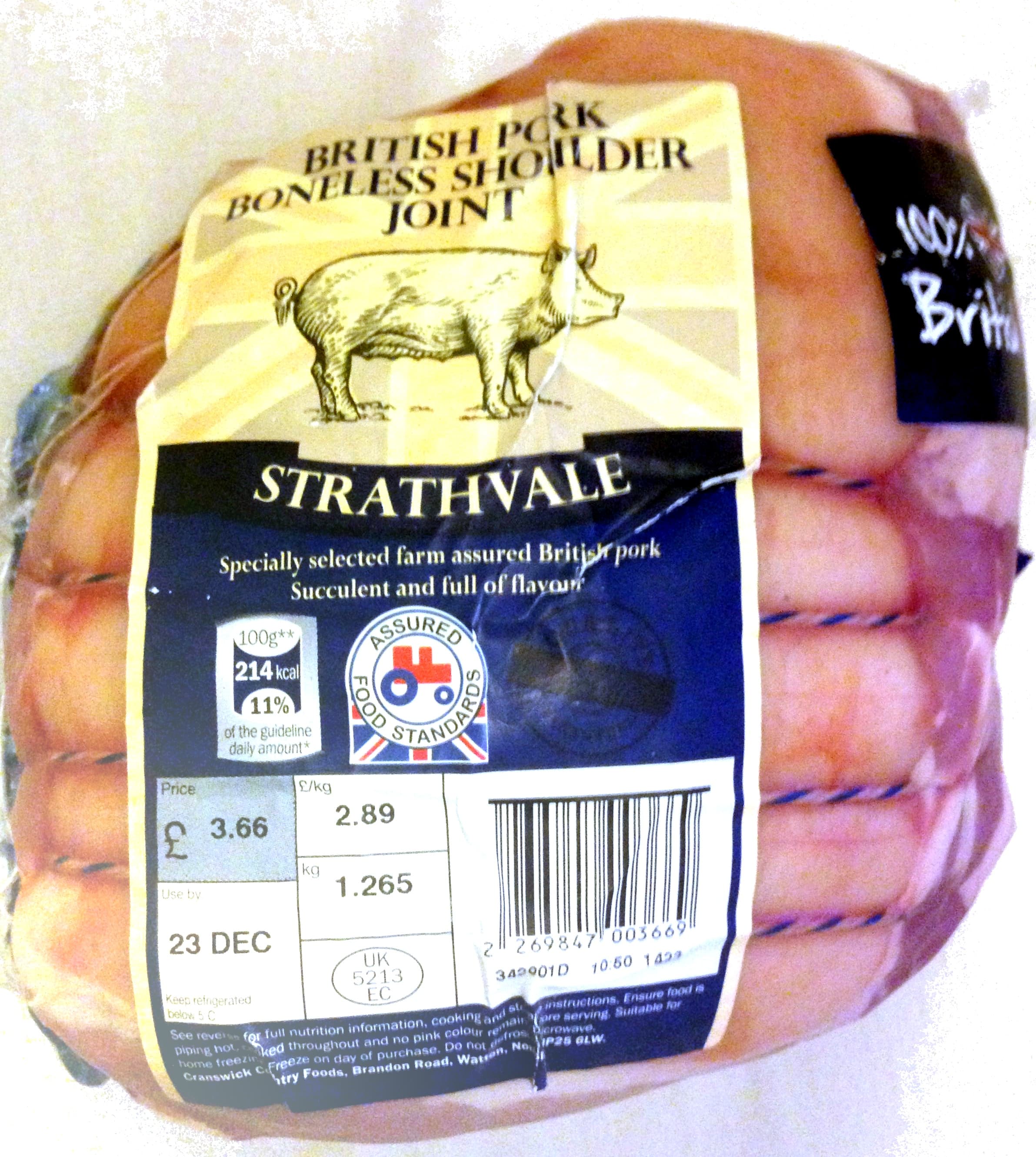 strathvale British pork boneless shoulder joint packshot