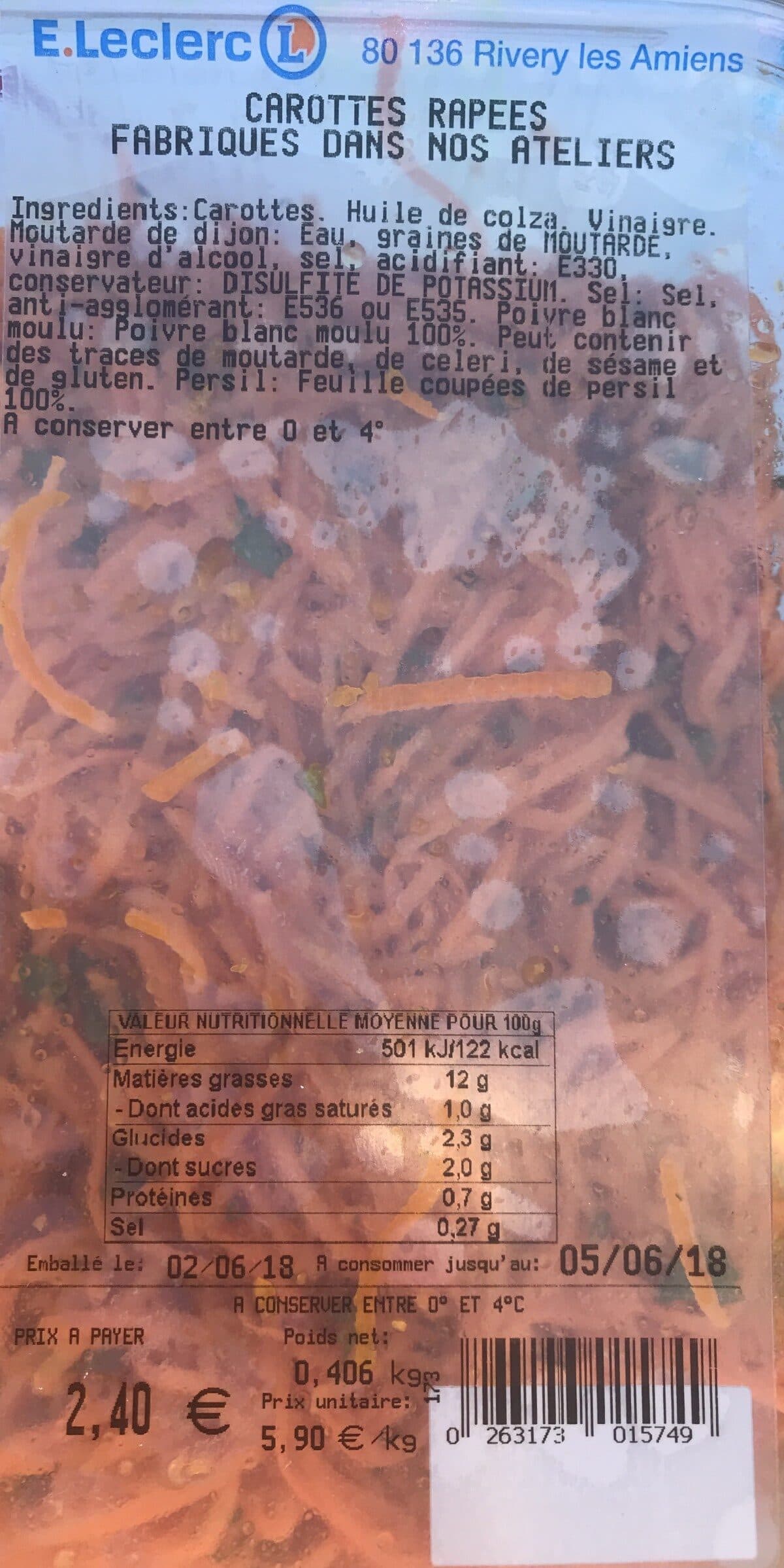Open Food Facts Carottes rapées packshot