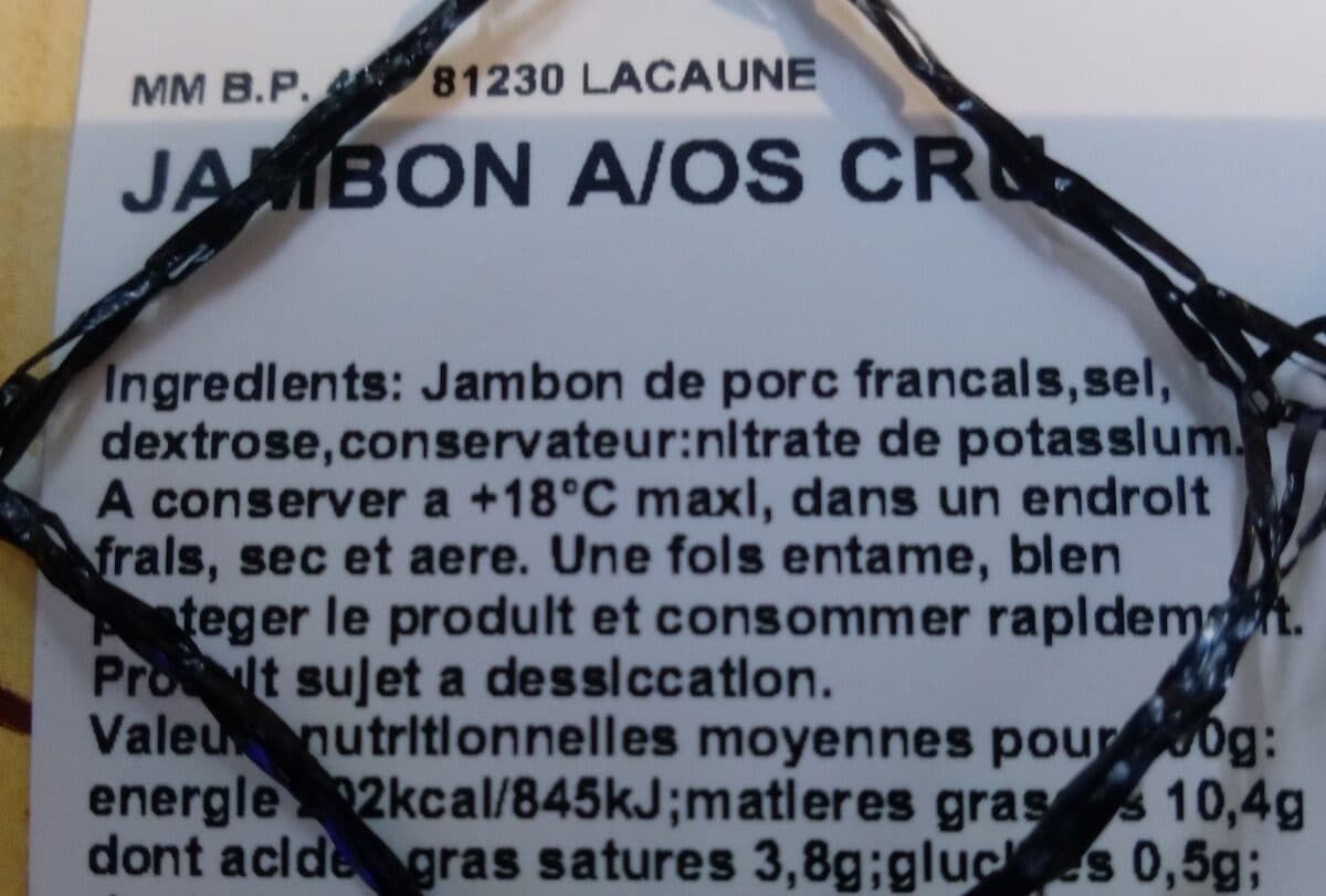 Open Food Facts Jambon packshot